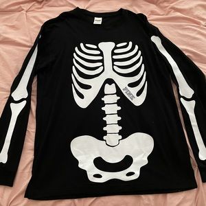 VS PINK Halloween Ribcage Campus Long Sleeve T Shirt
